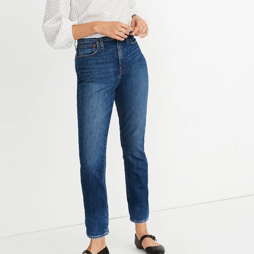 Madewell The High-Rise Slim Boyjean Crop Jeans in Barksdale Wash